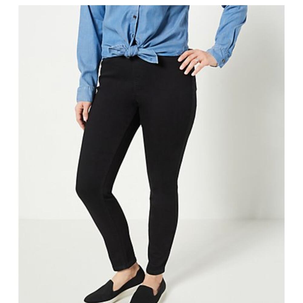 Denim & Co. Jeans Womens 8 Pull On Skiny Ankle Jegging Black High Rise D & Co.